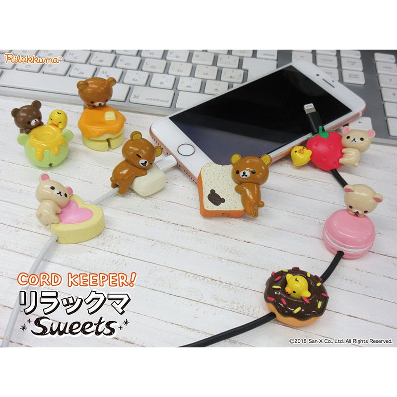 donut  Japan Re-Ment  Japan import Rilakkuma Sweets  3 Rilakkuma CORD KEEPER 