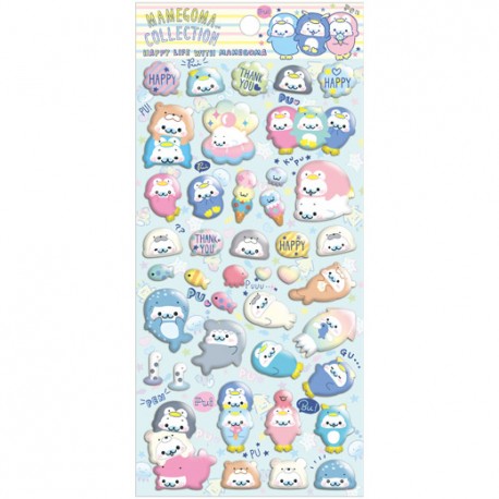 Mamegoma Aquarium Happy Life Puffy Stickers - Kawaii Panda - Making Life  Cuter