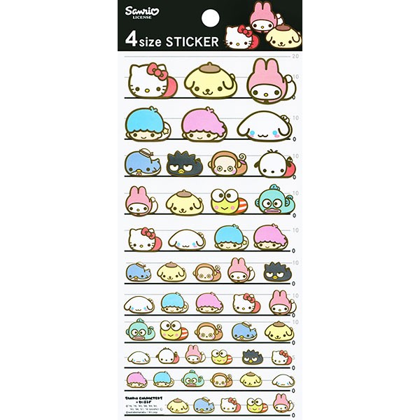 moni moni ANIMALS ねこ Sanrio Characters x Moni Moni Animals 4 Size Stickers - Kawaii