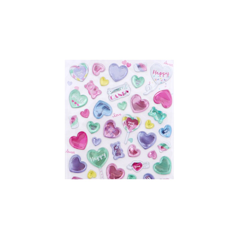 Party Candy Hearts Stickers - Kawaii Panda - Making Life Cuter