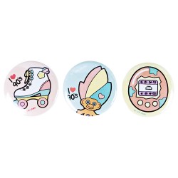 I Love 90's Button Badges Set