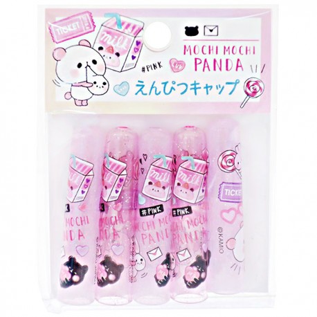 Mochi Panda Pink Pencil Caps