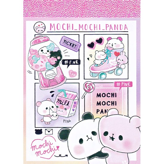 Mochi Panda Pink Mini Memo Pad Kawaii Panda Making Life Cuter