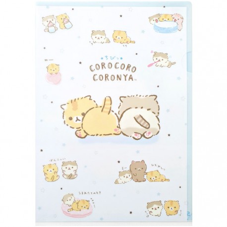Mint & Pink Corocoro Coronya Cat School Essential Glossy Folder File Set of 2 