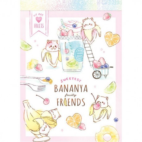 Mini Bloco Notas Bananya Fruity Friends