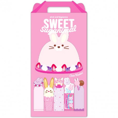 Sweet Suganimal Bunny Memo & Sticky Notes Set