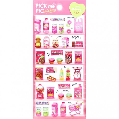 Pick Me Red Market Stickers