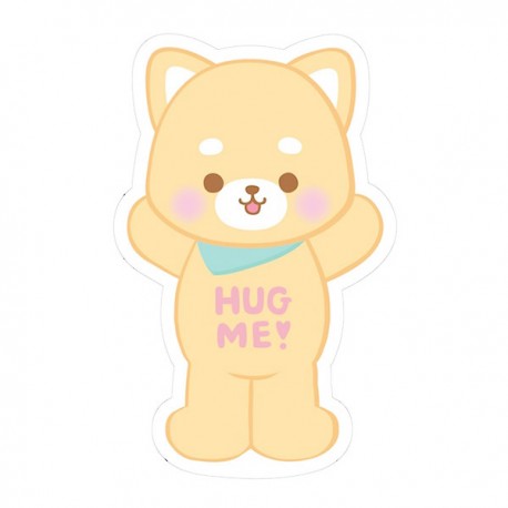 Hug Me! Shiba Puppy Removable Die-Cut Sticker