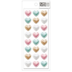 Deco Pearly Hearts Cabochons Set