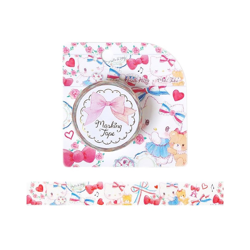 Sanrio Hello Kitty x Clothes Pin Ribbon Masking Tape Japan Miki Takei 2020