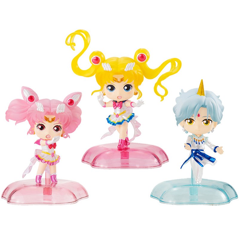 Bandai Sailor Moon Twinkle Statua Gashapon Set di 3 Mini Figura Capsula 