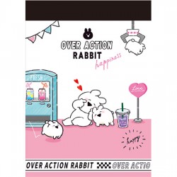 Over Action Rabbit Happiness Mini Memo Pad