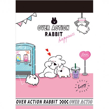 Mini Bloc Notas Over Action Rabbit Happiness