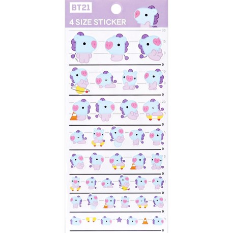 BT21 Mang 4 Size Stickers