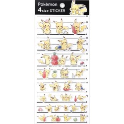 Pikachu 4 Size Stickers