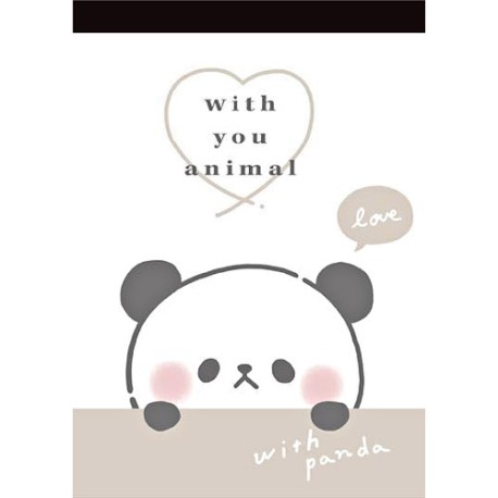 With You Animal Panda Mini Memo Pad