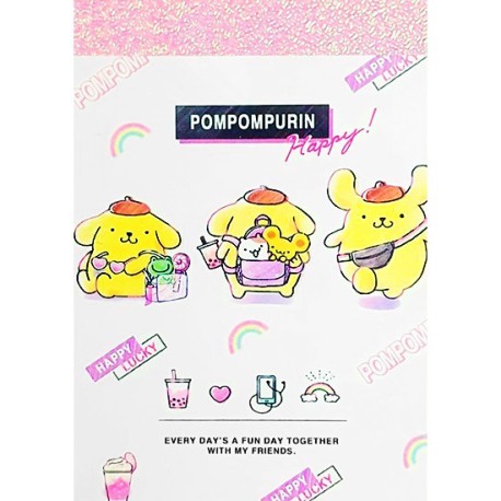 Mini Bloc Notas Pompom Purin Happy Lucky