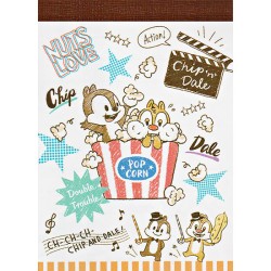 Mini Bloco Notas Chip & Dale Popcorn