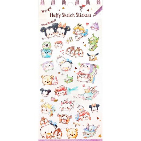 Disney Characters Fluffy Sketch Stickers