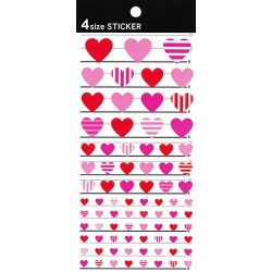Stickers 4 Size Hearts Stripes