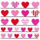 Stickers 4 Size Hearts Stripes