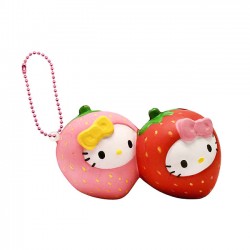 Hello Kitty Fruits Market Twin Strawberries Squishy