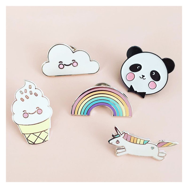 Cheeky Cloud Enamel Pin - Kawaii Panda - Making Life Cuter