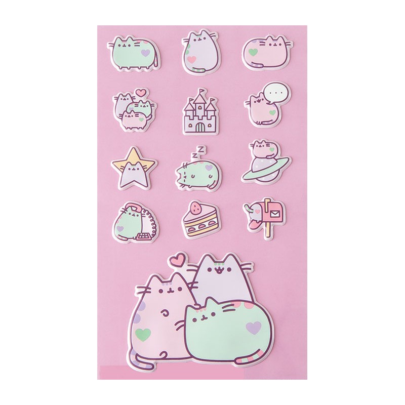 pusheen pastel puffy stickers kawaii panda making life cuter