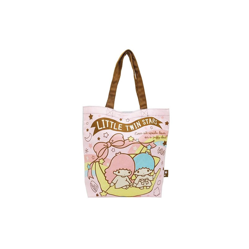 Little Twin Stars Large Food FOLDABLE SHOPPER TOTE BAG Handbag Shopping Bag Pink 
