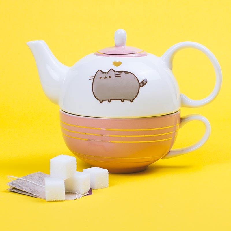 Ceramic Thumbs Up Pusheen-Tea for One Set Gold 17.5 X 12 X 11 cm Multi-Coloured 