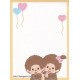 Monchhichi Boy & Girl Balloons Mini Memo Pad