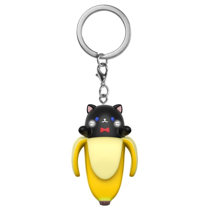 NEW Happy Banana Cat Pendant Keychain